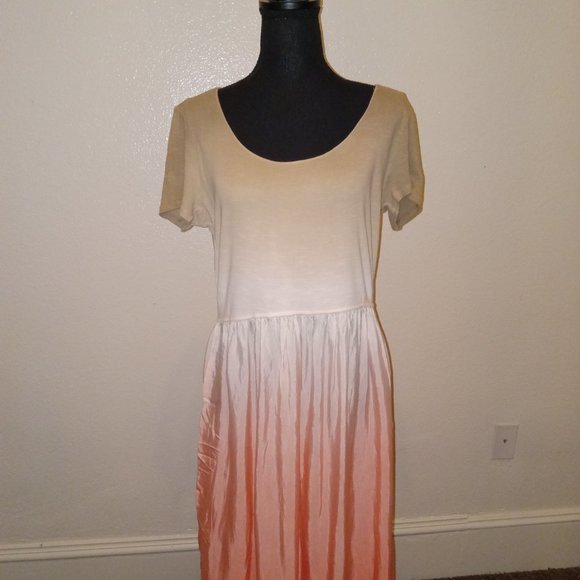 Salmon Peachy Pink Colorshift maxi dress - Picture 7 of 8